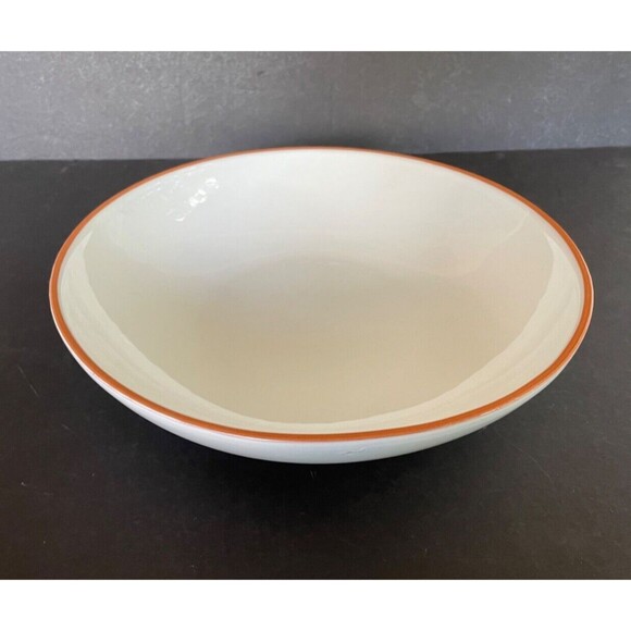 Val Do Sol Large White Serving Bowl 11.5" Terra Cotta Rim Handmade Portugal - Picture 5 of 7